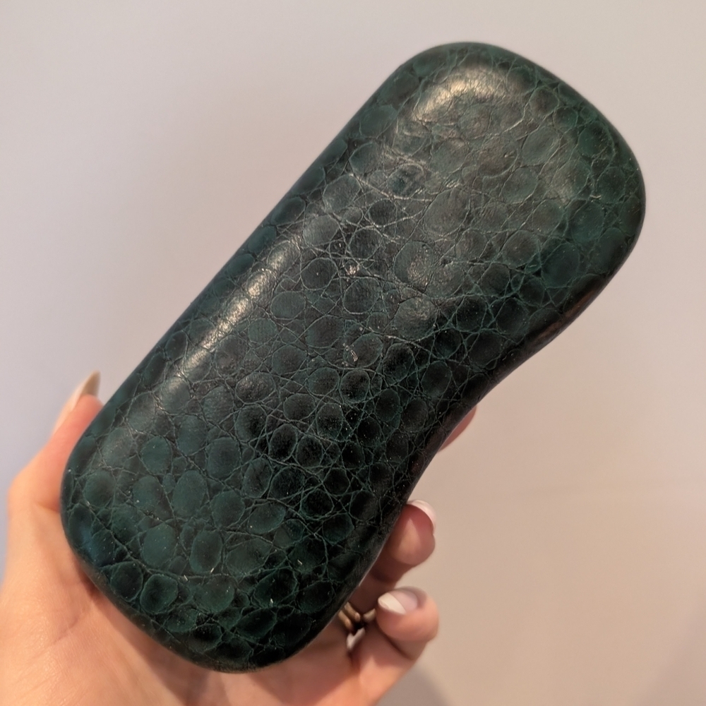 Green Textured Eyeglass Case